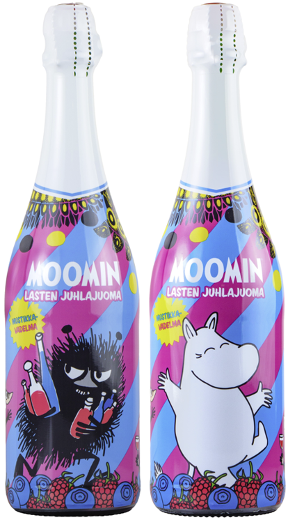 Moomin vadelma-mustikka juhlajuoma 75cl x 6 pullo
